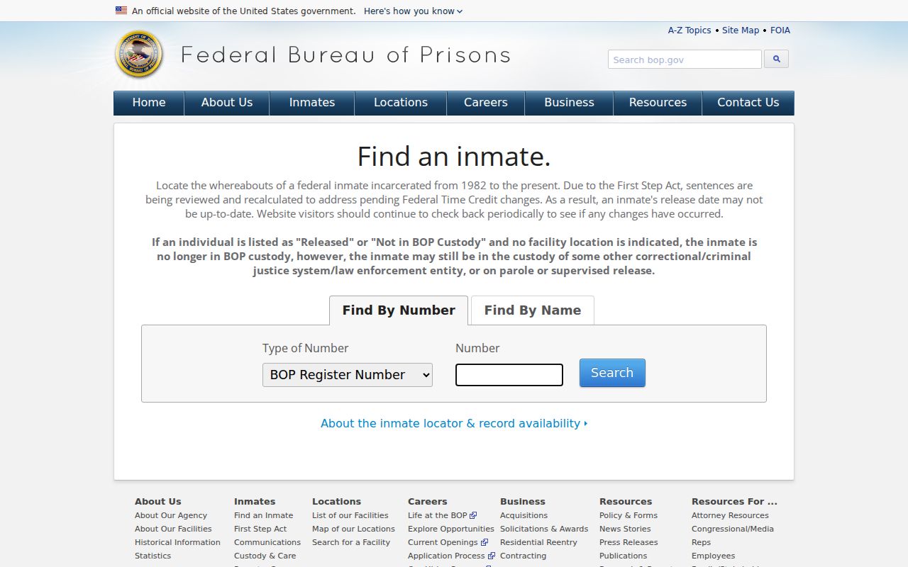 Glenville resident lookup using the Federal Bureau of Prisons inmate locator